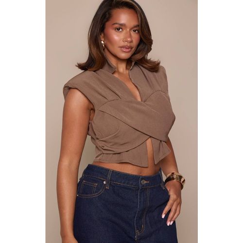 Chemise Ajustée Avec Détail Drapé Devant | Taille 42 - PrettyLittleThing - Modalova