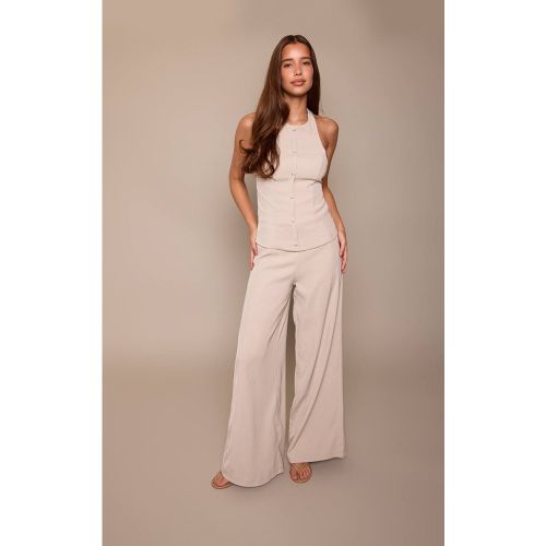 Stone Combinaison Jambes Larges Col Licou Détail Boucle | Taille 42 - PrettyLittleThing - Modalova