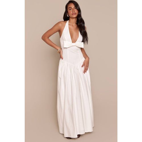 White Robe Maxi Sans Manches À Encolure Américaine Avec Nœud | Taille 42 - PrettyLittleThing - Modalova