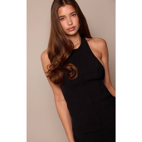 Black Combinaison Jambes Larges Col Licou Avec Détail Boucle | Taille 42 - PrettyLittleThing - Modalova