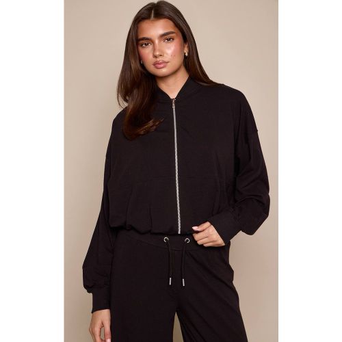 Black Ensemble Coordonné Bomber Décontracté Zippé | Taille 32 - PrettyLittleThing - Modalova