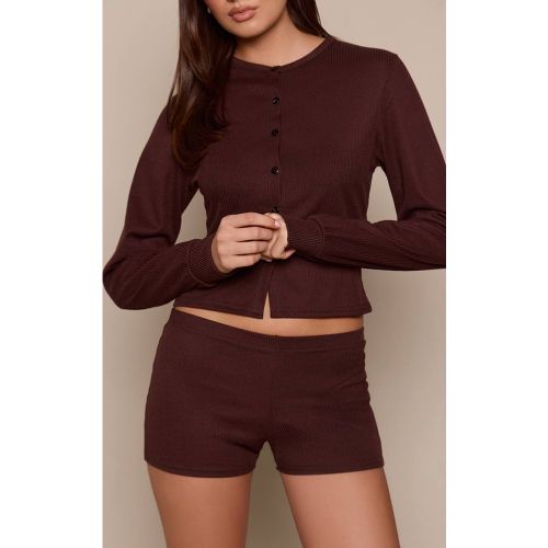 Dark Brown Short Mini Côtelé | Taille 42 - PrettyLittleThing - Modalova