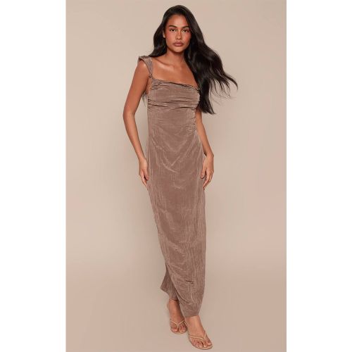 Robe Maxi Ajustée À Détail De Bretelles Nouées Texturées | Taille 42 - PrettyLittleThing - Modalova