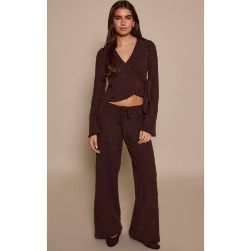 Dark Brown Pantalon Large Côtelé Chiné | Taille 42 - PrettyLittleThing - Modalova