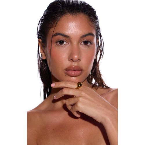 Gold Bague Goutte D'eau Lisse En Acier Inoxydable - PrettyLittleThing - Modalova