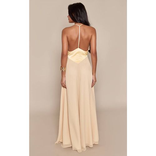 Lemon Robe Longue Satinée À Bretelles Contrastées | Taille 42 - PrettyLittleThing - Modalova