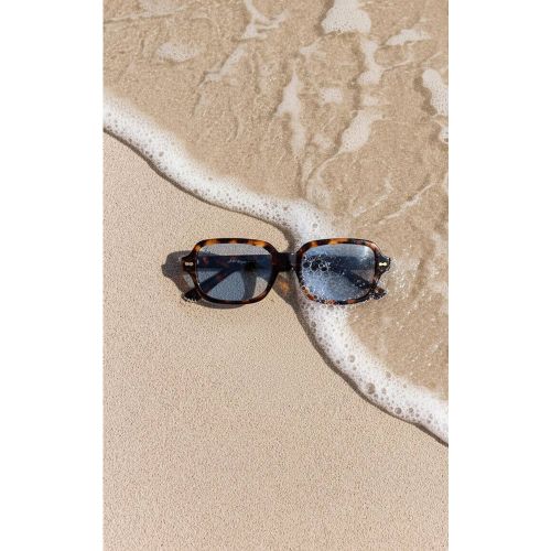 Tortoiseshell Lunettes De Soleil Aviateur Carrées Jeepers Peepers À Verres Bleus - PrettyLittleThing - Modalova