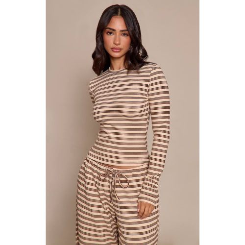 Haut Petite À Manches Longues En Polaire Douce Rayée | Taille Large - PrettyLittleThing - Modalova