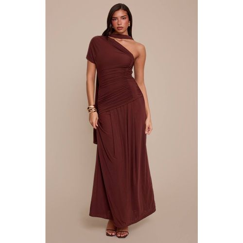 Robe Longue Froncée À Détail Foulard En Mesh | Taille 42 - PrettyLittleThing - Modalova