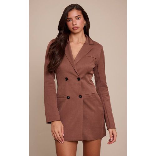 Robe Courte Droite En Satin À Manches Longues Avec Découpes | Taille 42 - PrettyLittleThing - Modalova