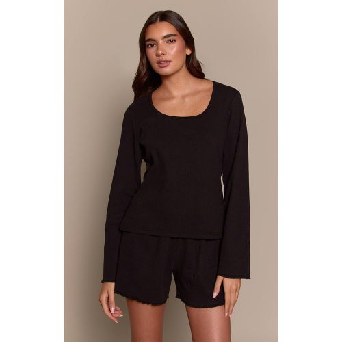 Black Short De Pyjama Ample Côtelé | Taille XS - PrettyLittleThing - Modalova