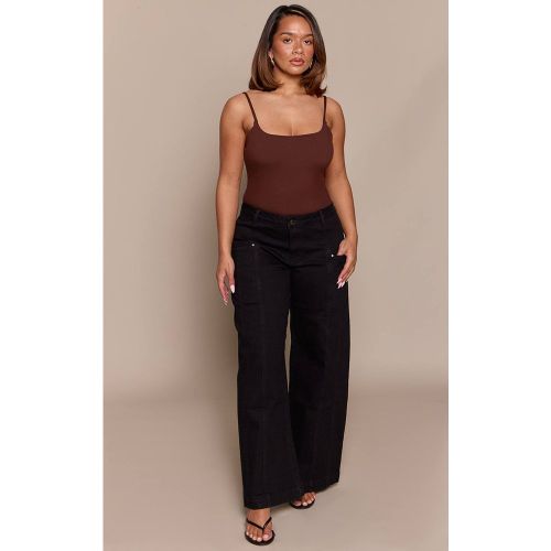 Black Jean Évasé À Détails De Coutures Sculptant | Taille 36 - PrettyLittleThing - Modalova