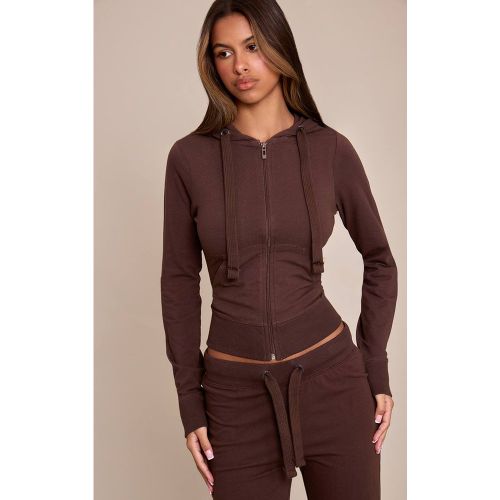 Deep Chocolate Haut De Survêtement Ajusté À Fermeture Éclair Petite | Taille Medium - PrettyLittleThing - Modalova