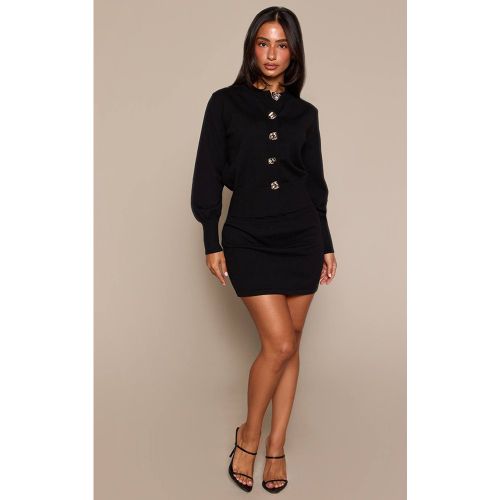 Black Mini Jupe Ajustée En Maille Côtelée À La Taille Petite | Taille XS - PrettyLittleThing - Modalova