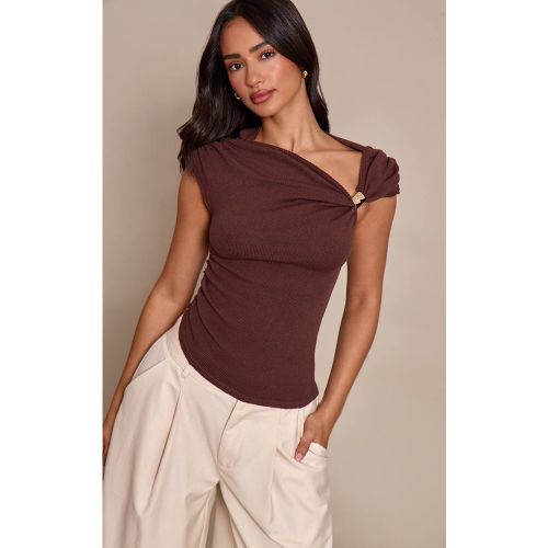 Haut En Maille Asymétrique Petite Avec Détail De Finition | Taille XS - PrettyLittleThing - Modalova