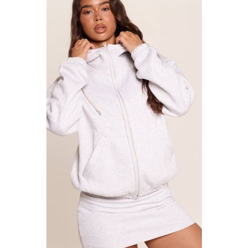 Ash Grey Sweat À Casynthétiqueche Col Cheminée Avec Fermeture Éclair | Taille XL - PrettyLittleThing - Modalova