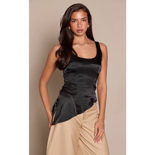 Black Haut Col Rond Effet Soie | Taille 32 - PrettyLittleThing - Modalova