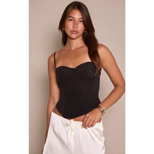 Black Corset En Peau De Pêche | Taille 42 - PrettyLittleThing - Modalova