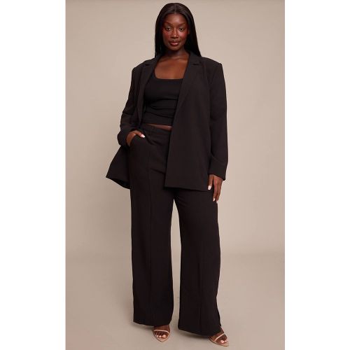 Black Pantalon Large Grande Taille À Ourlet Fendu | Taille 46 - PrettyLittleThing - Modalova