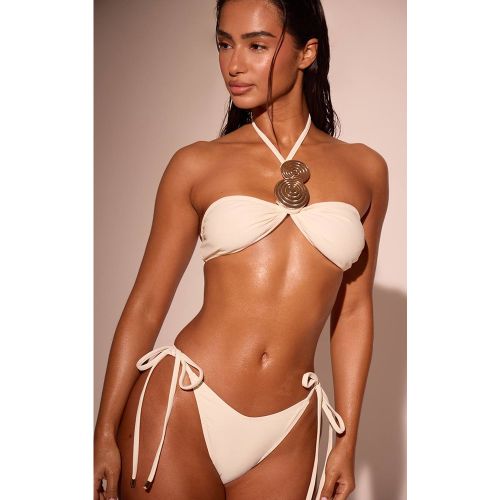Cream Haut De Bikini Bandeau À Détail Cercle | Taille 42 - PrettyLittleThing - Modalova