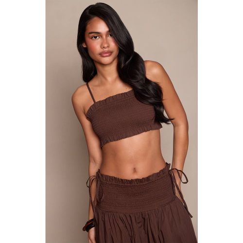 Brown Haut Froncé | Taille 42 - PrettyLittleThing - Modalova