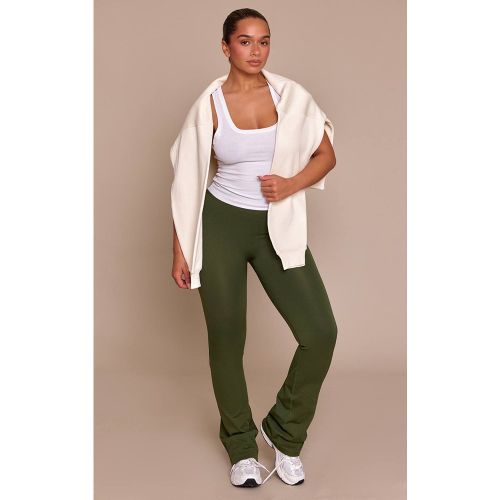 Forest Green Pantalon Évasé Taille Haute Actif Sans Couture À Détails Froncés Sculptant | Taille Small - PrettyLittleThing - Modalova