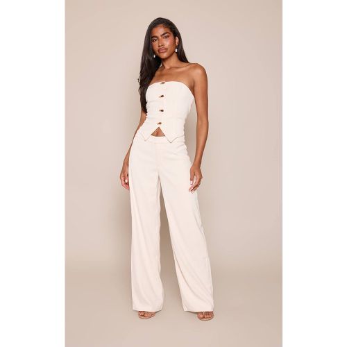 Cream Pantalon Tailleur À Détails Contrastants Ensemble Coordonné | Taille 32 - PrettyLittleThing - Modalova