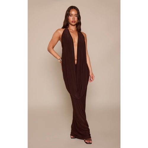 Robe Longue À Col Bénitier Double Couche En Jersey Slinky | Taille 42 - PrettyLittleThing - Modalova