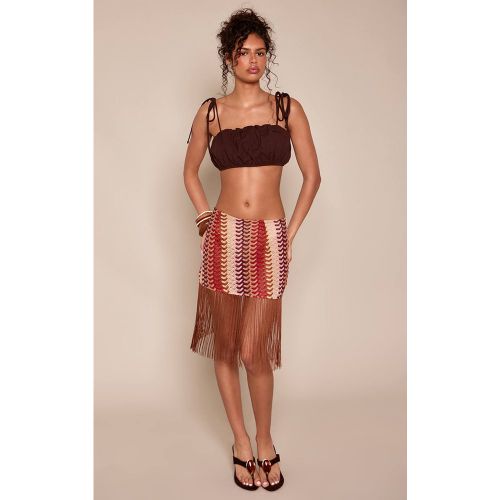 Multi Mini-jupe À Franges Texturées | Taille 42 - PrettyLittleThing - Modalova