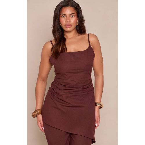 Haut Co-ord Aspect Lin Taille Froncée Encolure Droite Ajusté | Taille 36 - PrettyLittleThing - Modalova