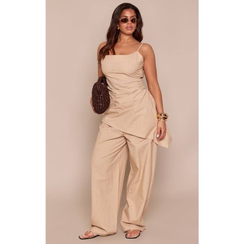 Stone Pantalon Large Aspect Lin Taille Élastique Coupe Ajustée Ensemble Coordonné | Taille 42 - PrettyLittleThing - Modalova