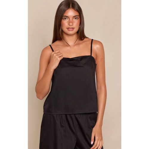 Black Débardeur Caraco En Coton À Encolure Carrée | Taille 42 - PrettyLittleThing - Modalova