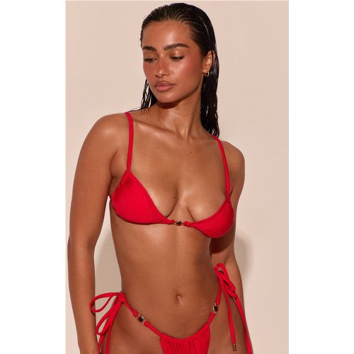 Red Haut De Bikini Triangle Froncé Shine Swim | Taille 42 - PrettyLittleThing - Modalova