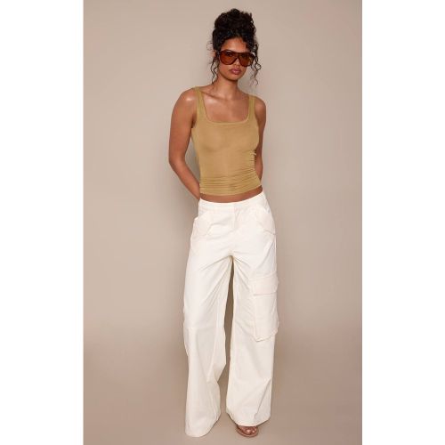 Cream Pantalon Cargo Utilitaire À Détails | Taille 42 - PrettyLittleThing - Modalova