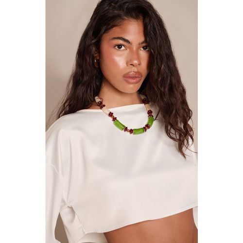 Multi Collier À Perles Volumineuses Crème Olive - PrettyLittleThing - Modalova