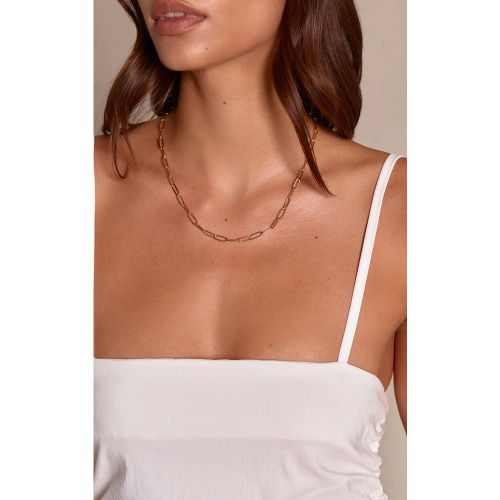 Gold Collier Chaîne Fine Lisse - PrettyLittleThing - Modalova