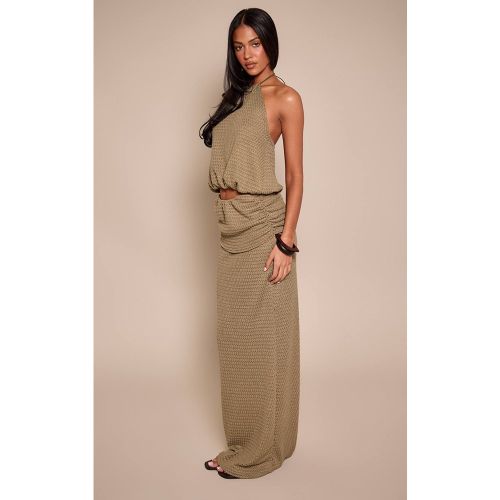 Khaki Ensemble Jupe Longue Texturée Taille Froncée Tall | Taille 34 - PrettyLittleThing - Modalova