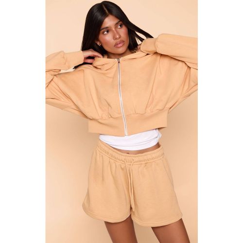 Peach Veste Courte Zippée À Manches Ballon | Taille XS - PrettyLittleThing - Modalova