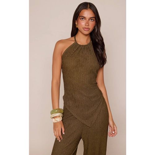 Khaki Haut Long Texturé À Encolure Dos-nu Coordonné | Taille 42 - PrettyLittleThing - Modalova