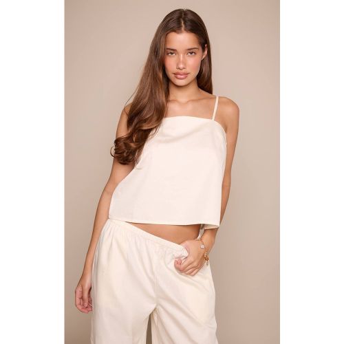 White Top Caraco Col Carré En Coton Ensemble Coordonné | Taille 42 - PrettyLittleThing - Modalova
