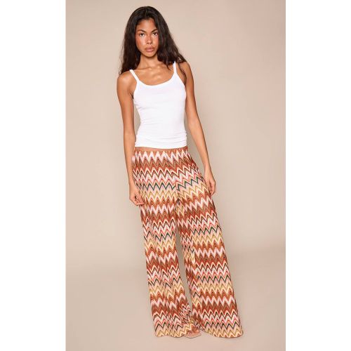 Multi Pantalon Large À Imprimé Texturé | Taille 36 - PrettyLittleThing - Modalova