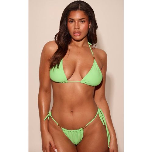 Green Bas De Bikini Tanga À Perles Dorées Shape Bright | Taille 42 - PrettyLittleThing - Modalova