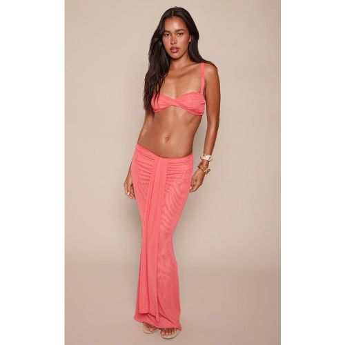 Jupe Longue Coordonnée En Mesh Avec Détail Drapé Froncé | Taille 42 - PrettyLittleThing - Modalova