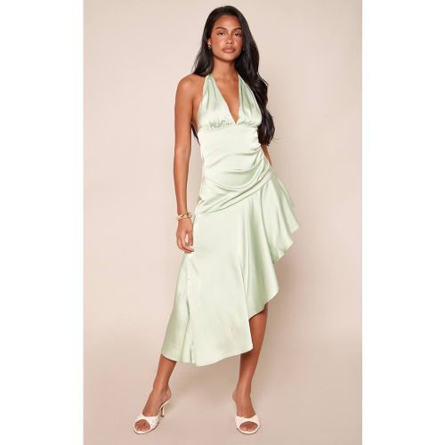 Sage Robe Midaxi Asymétrique À Dos Nu Avec Détails Plissés | Taille 42 - PrettyLittleThing - Modalova