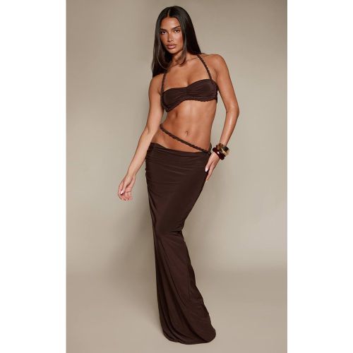 Brown Jupe Maxi Coordonnée En Jersey Fluide Avec Détail Torsadé À La Taille | Taille 42 - PrettyLittleThing - Modalova