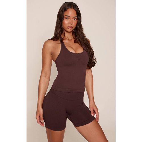 Ensemble Top Sans Coutures À Dos Nu Et Short À Détail Froncé | Taille Medium - PrettyLittleThing - Modalova