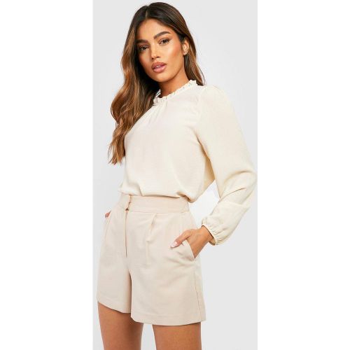 Blouse tissée à manches longues avec col à volants | Taille 46 - boohoo - Modalova