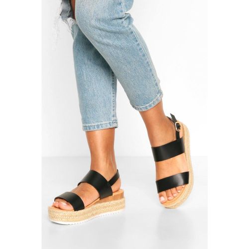 Espadrilles à plateforme à double bride | Taille 41 - boohoo - Modalova