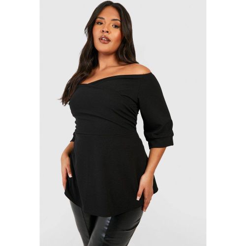 Plus Scuba Bardot Peplum Top | Taille 48 - boohoo - Modalova