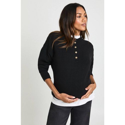 Synthétiquell de Maternité à Boutons Dorés | Taille Medium - boohoo - Modalova